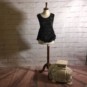 Free People Dark Bloom Open Back Lace Tank Top